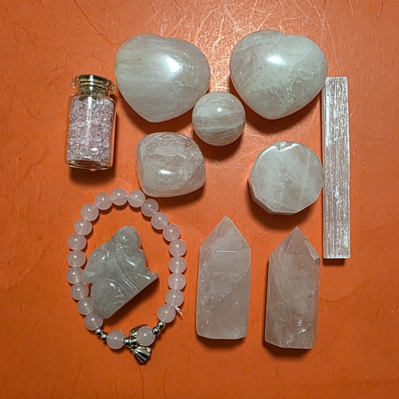 Jewelry - Rose Quartz Healing Crystal Set